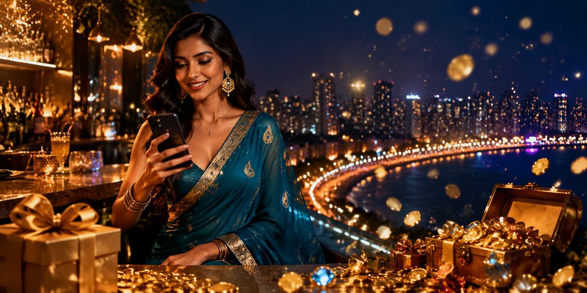 A Mumbai woman placing a Rummy bet on mobile casino app in Bandra